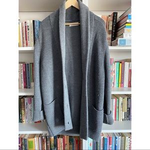 Oversized Gray Wool Everlane Cardigan Size L